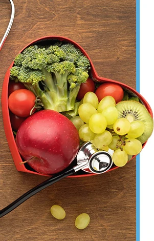 nutritional food with stethescope